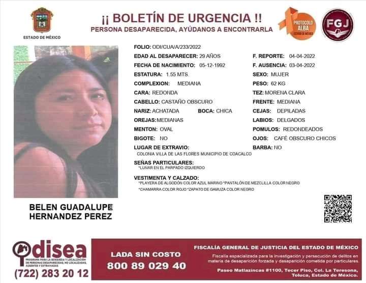Ayuda a encontrar a Belen, fue vista ultima vez en Coacalco