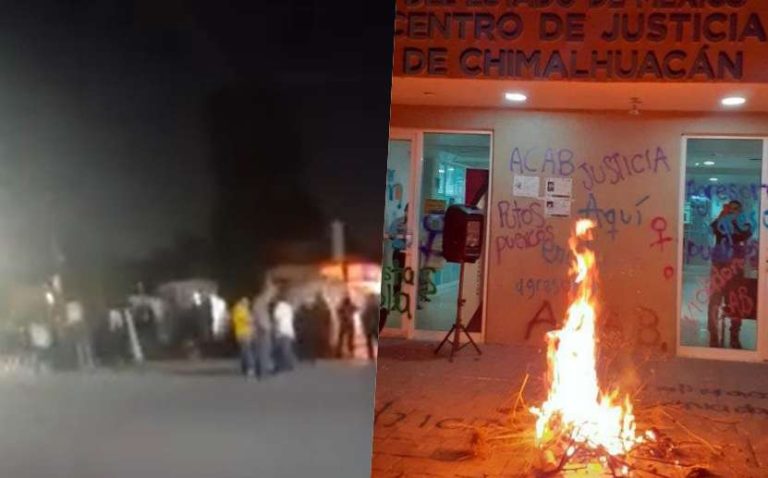 Policías se enfrentan a mujeres durante plantón en Chimalhuacán