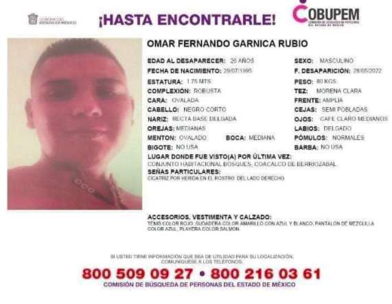 Desaparece Omar , joven del municipio de Coacalco