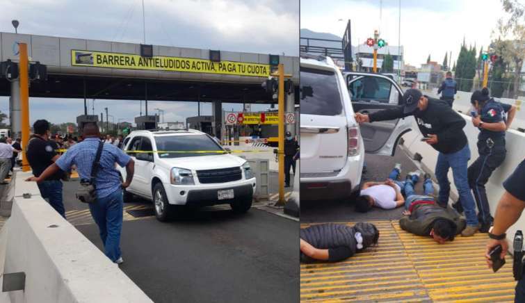 Tres detenidos tras balacera en caseta de cobro de autopista México Pirámides