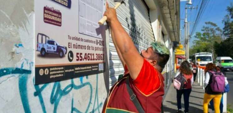 Inician colocación de carteles para fortalecer cercanía de policía en Neza