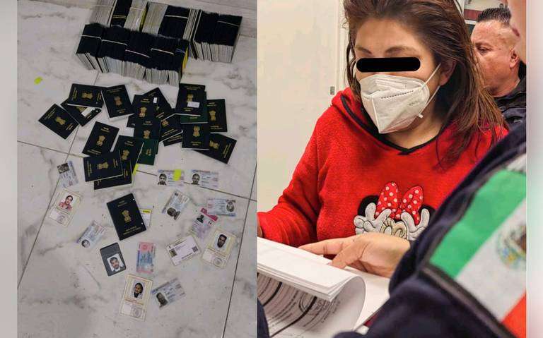 Capturan a mujer con 210 pasaportes falsos, en Ecatepec