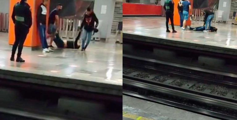 Jóvenes arrastran a su amigo borracho por el Metro de la CDMX
