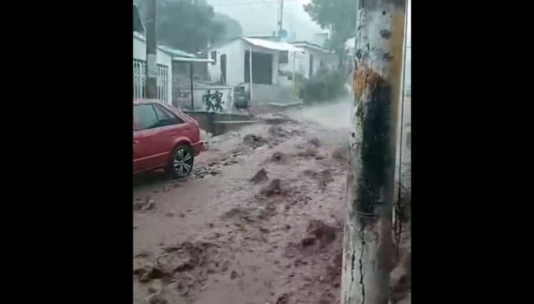 Fuertes lluvias provocan inundaciones en Los Reyes La Paz