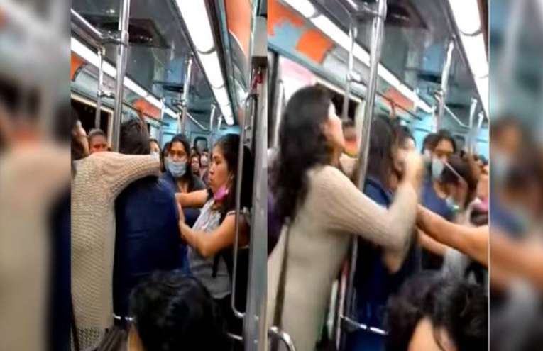 Mujeres pelean en el Metro por asiento exclusivo