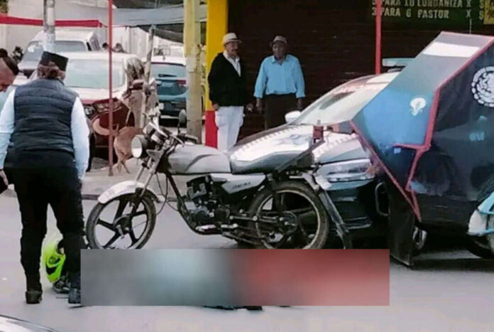 Patrulla de valle de Chalco se lleva de corbata a un mototaxistas