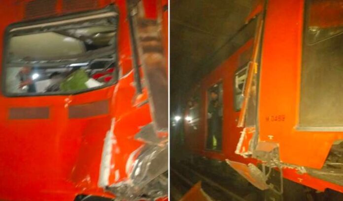 Caos en el Metro reportan choque de vagones en la Línea 3