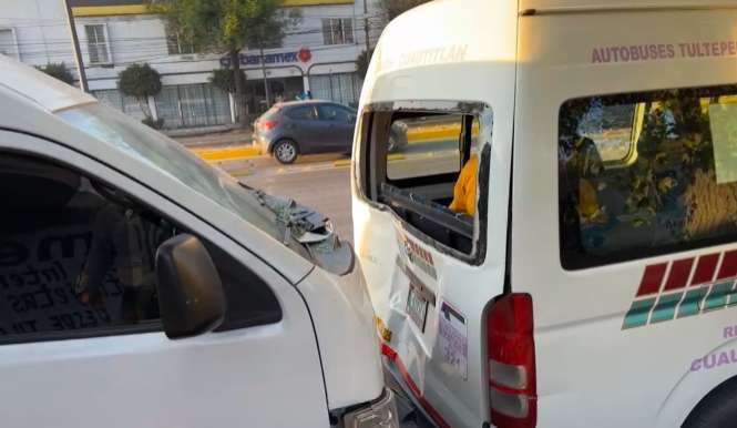 Choque de combis en Coacalco deja cinco lesionados