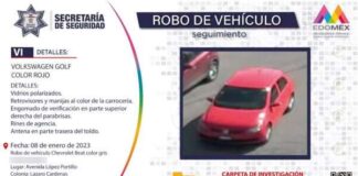 Localizan en Coacalco un vehículo usado en la comisión del robo de un automotor