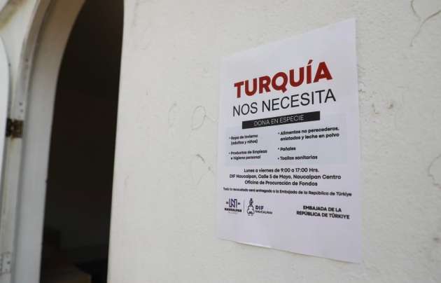 Se solidariza gobierno de Naucalpan con Turquía y organiza colecta de ropa y alimentos