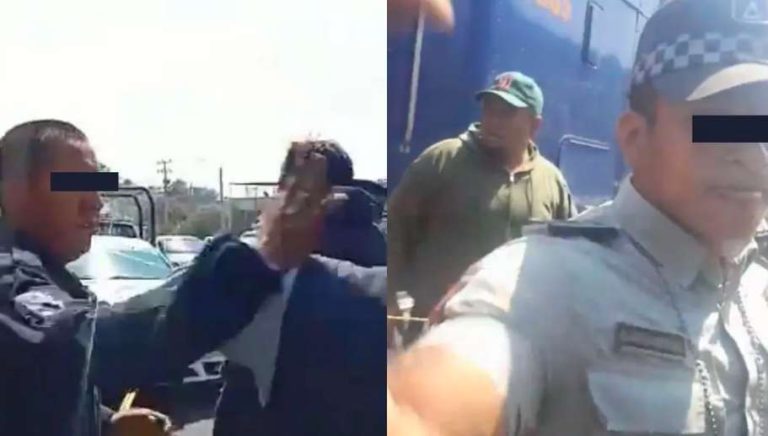 Policías municipales agreden a reporteros al cubrir choque en la Naucalpan Toluca