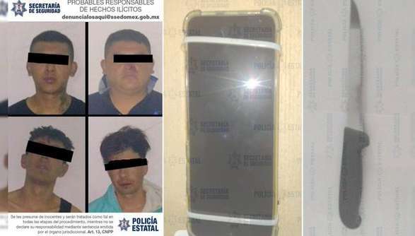 Caen 4 implicados en el delito de robo con violencia a transeúnte en Coacalco