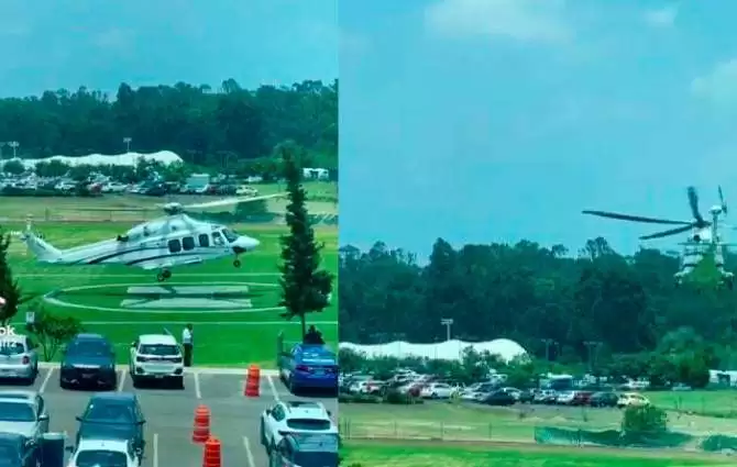 Estudiante se vuelve viral al llegar a su escuela en helicóptero