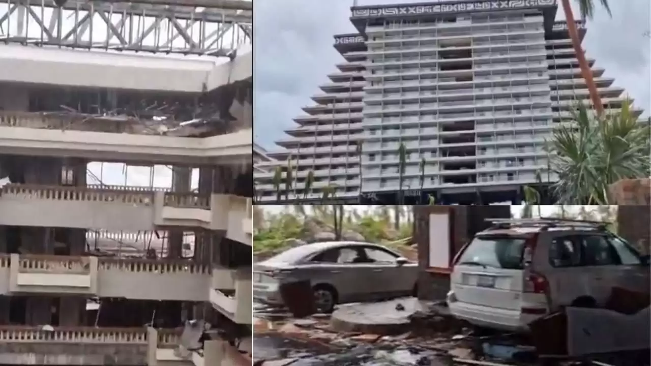 Huracán Otis destruye Hotel Princess de Acapulco