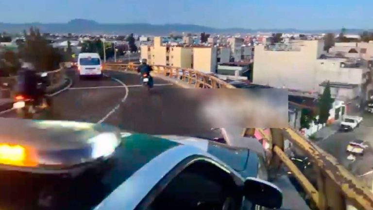 Muere motociclista tras caída desde puente en Nezahualcóyotl