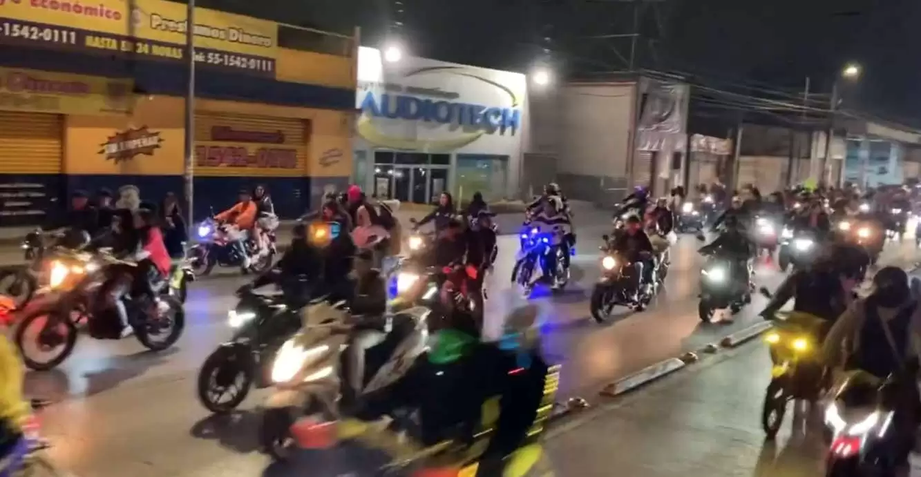 Rodada de motociclistas genera caos en Coacalco este 1 de Noviembre