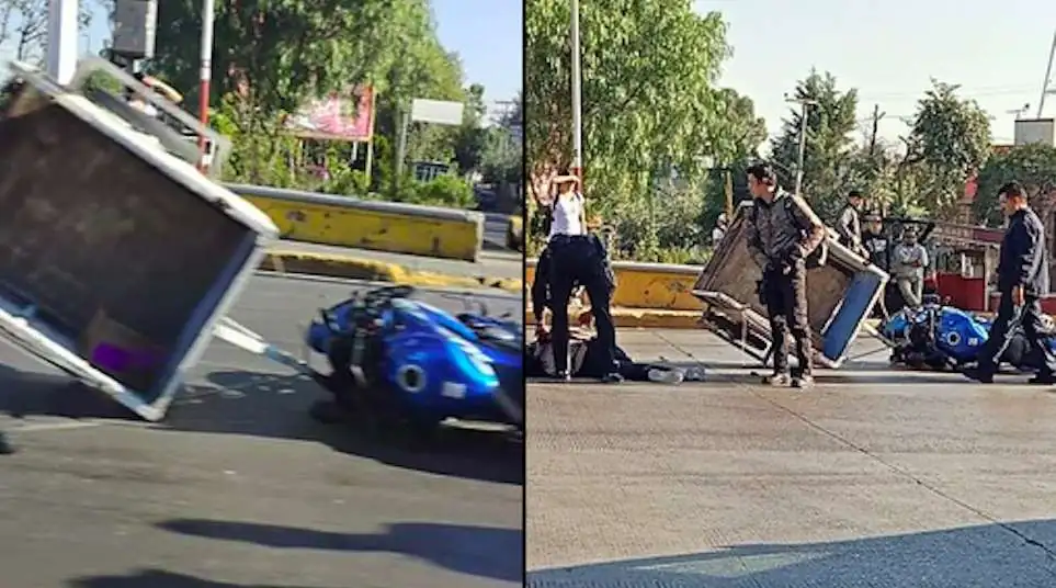Accidente Vial en López Portillo, moto taxi y biker Involucrados