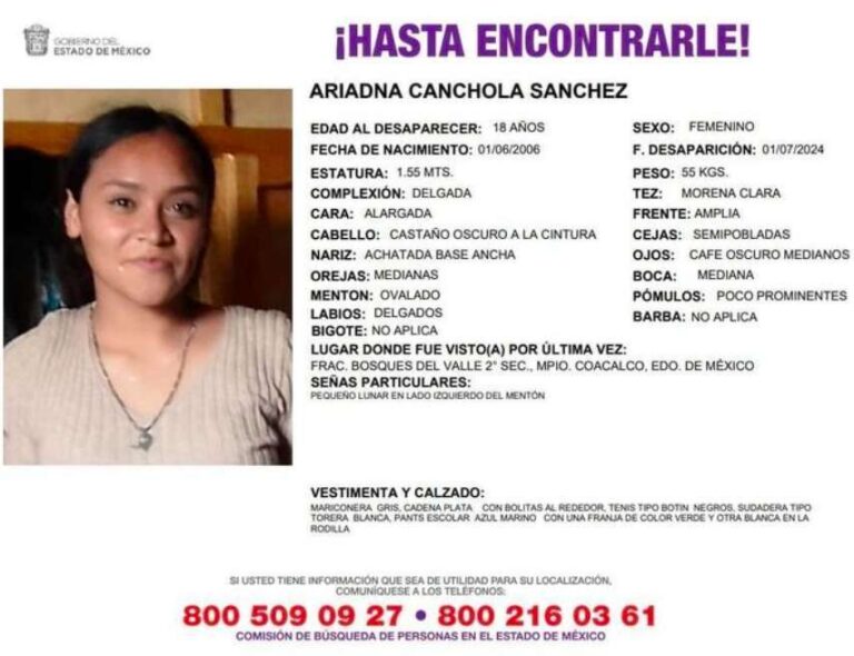 Ayudanos a encontrar a Ariadna desaparecida en Coacalco 1