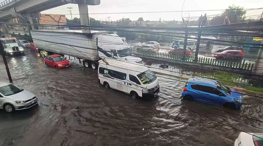 Inundaciones y árboles caídos, el saldo de las fuertes lluvias en Coacalco
