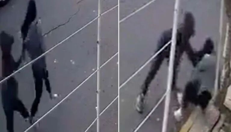 Ladrón jala del cabello a una mujer para robar su celular